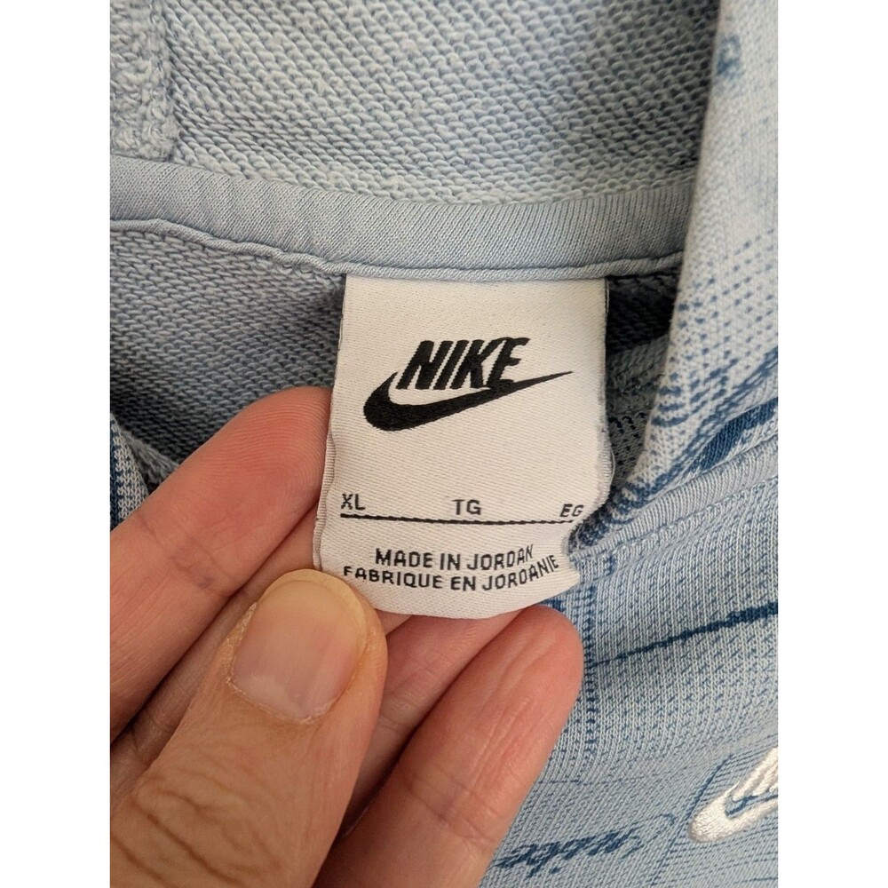 Nike Club SSNL AOP Hoodie Sweatshirt Kids Boys XL Blue Back To School Preppy - Picture 5 of 7
